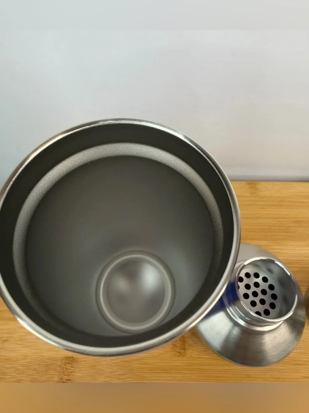 Yeti Blue Stainless Steel Cocktail Shaker with Brushed Steel Top